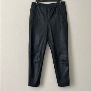 Pia Rucci Vintage Women's Black Leather Pull Up Pants Size M